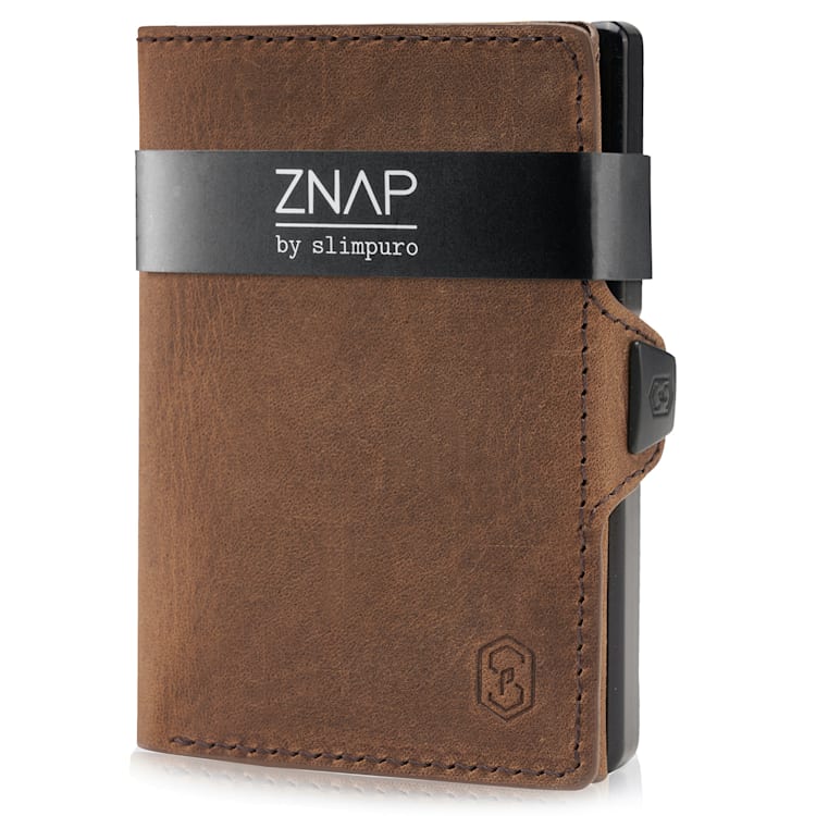 ZNAP, tanki novčanik, 12 kartica, pretinac za kovanice, 8,9 × 1,8 × 6,3 cm (Š × V × D), RFID zaštita berba | Zemljasto smeđa