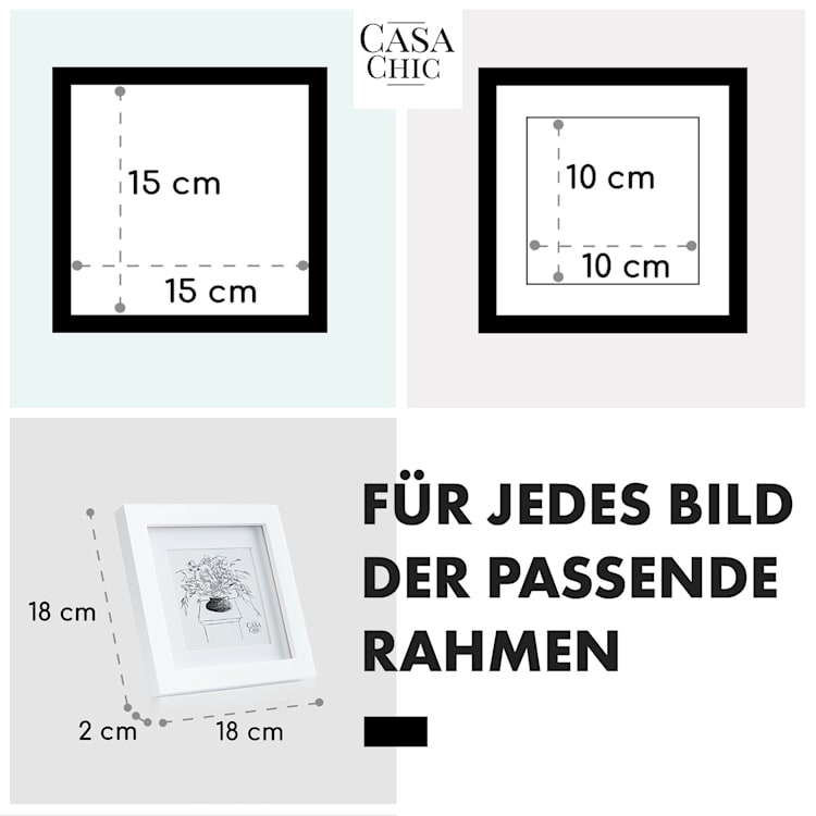 Everton Bilderrahmen quadratisch 15 x 15 cm Fotos   Passepartout Glas 