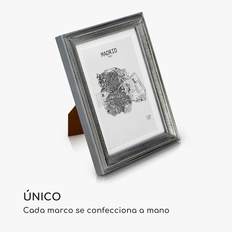 Marco de fotos Lancaster Rectangular Juego de 3 unidades 17x12 cm Fotos Paspartú Madera Plata