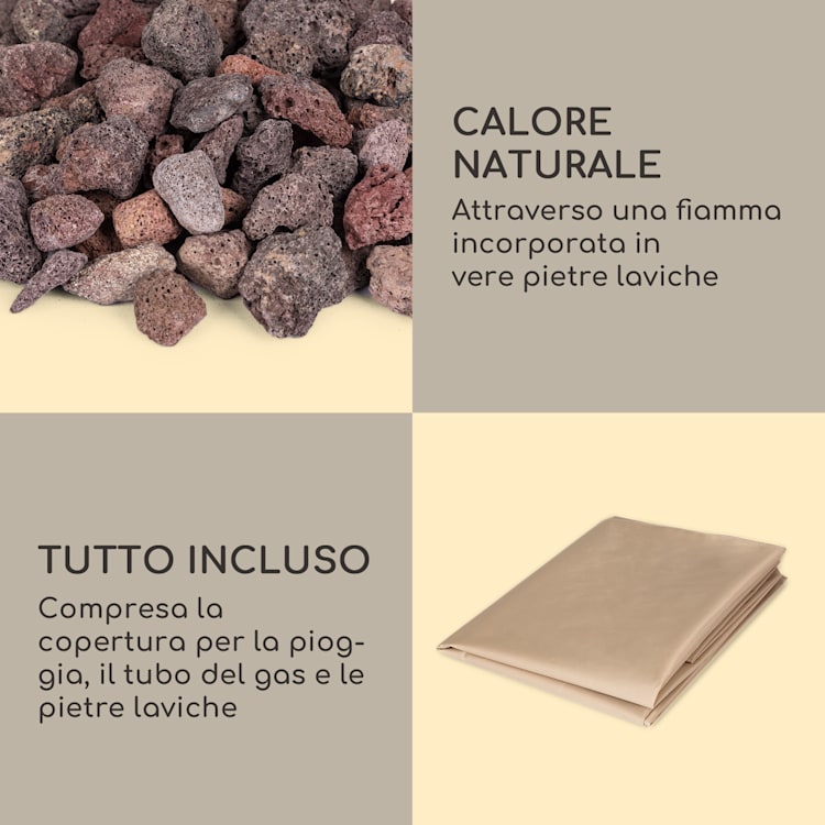 Braciere a gas Anafi 40.000BTU/13kW Copertura Braciere in acciaio inossidabile  Grigio scuro