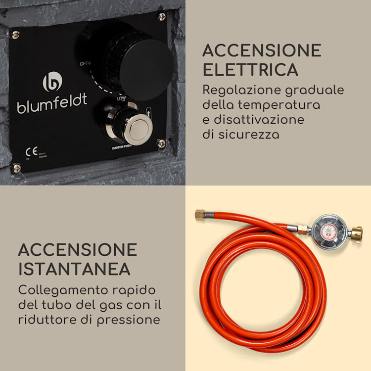 Braciere a gas Anafi 40.000BTU/13kW Copertura Braciere in acciaio inossidabile  Grigio medio