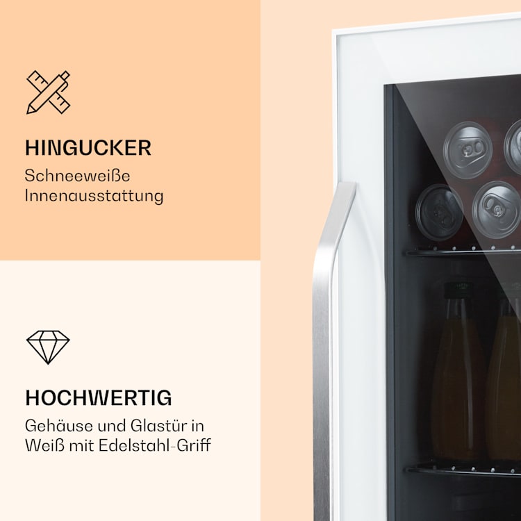 Beersafe XXL Quartz Kühlschrank 80 Liter 3 Böden Panoramaglastür 80 Ltr | Quartz
