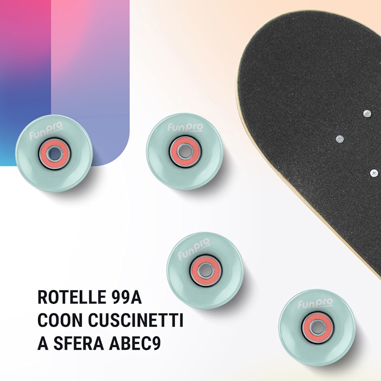Skate 21 skateboard piccolo per bambini, in legno d'acero, design eccezionali 