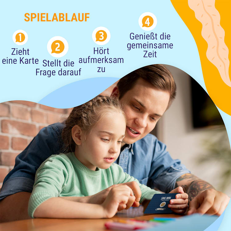 Sag mal... mit Papa - Junior Edition Kennenlernspiel 100+ Fragen Spieler:  2+ Alter: ab 8 Jahren 