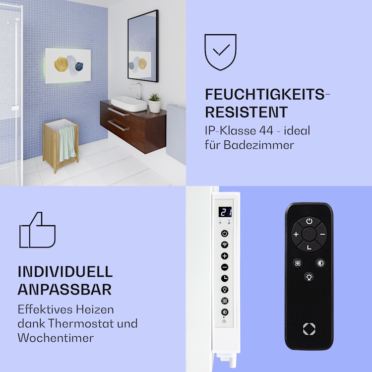 Mojave 750 smart 2-in-1 Heizgerät Infrarot Konvektor 85x60cm 750W RGB-Licht 750 W (60 x 85 cm) | Mehrfarbig
