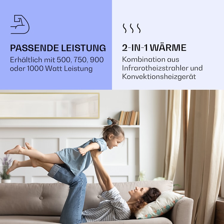 La Palma 900 smart Infrarotstrahler Konvektor 40x160cm 900W Spiegel Standfuß 