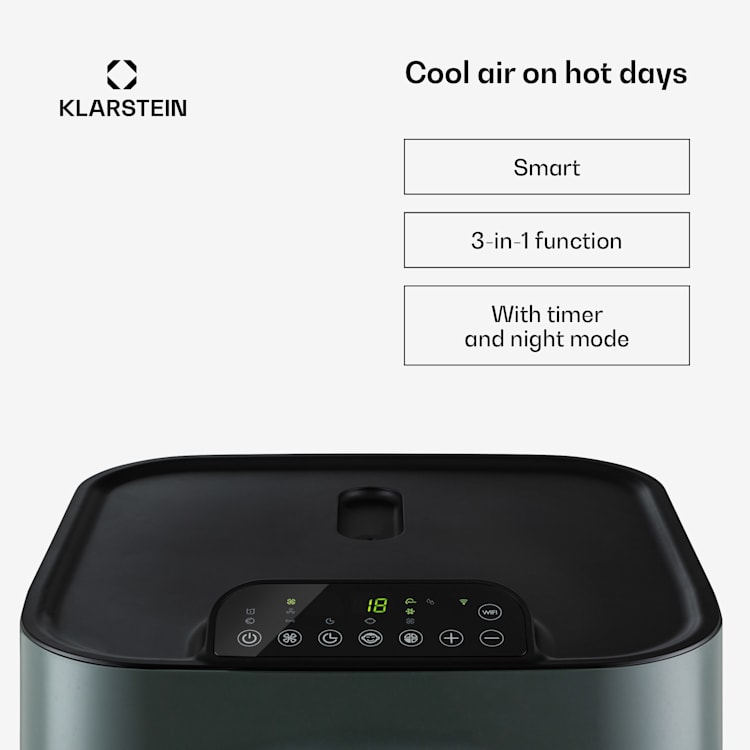 Energiecentrale Eco Smart 11 airconditioning 3-in-1 11.500 BTU app-bediening via de afstandsbediening  Antraciet