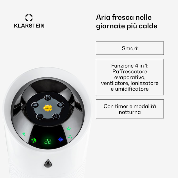 Skyscraper Ice Smart 4-in-1 Ventilatore & raffrescatore WiFi 210m³/h Telecomando 210 m³/h | Sì | Bianco