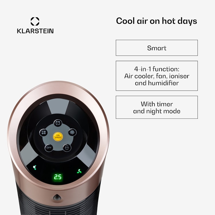 Skyscraper Ice Smart 4-in-1 ilmanjäähdytin ja tuuletin WiFi 210m³/h kaukosäädin 210 m³/h | Kyllä | Musta / Ruusukulta Metallinen