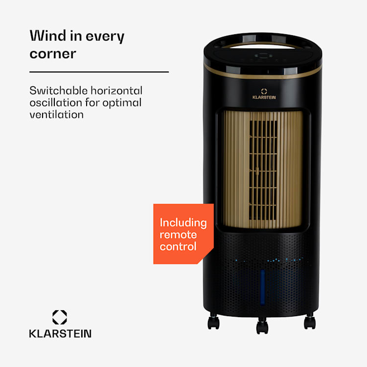 IceWind Plus Smart 4-in-1 luchtkoeler ventilator luchtbevochtiger luchtreiniger bediening met app 330 m³/h | Ja | Zwart / Antiek Goud Metallic