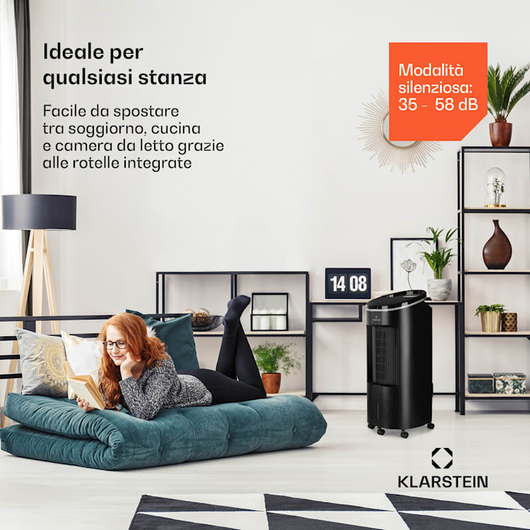 IceWind Plus Smart Smart 4-in-1 Raffreddatore d'aria ventilatore umidificatore purificatore d'aria Controllo tramite App 330 m³/h | Sì | Nero