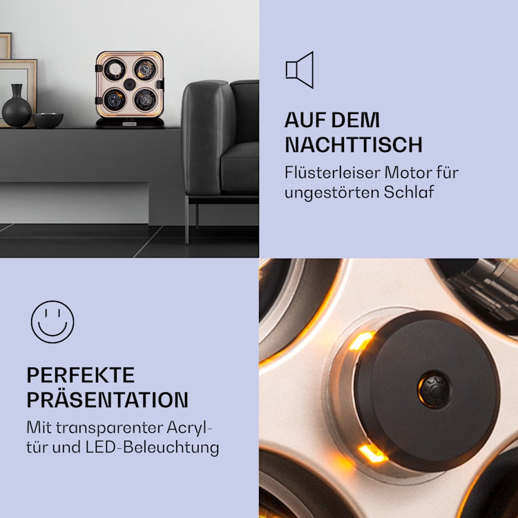 Clover Uhrenbeweger 4 Uhren 3 Rotationen 4 Geschwindigkeiten LED 