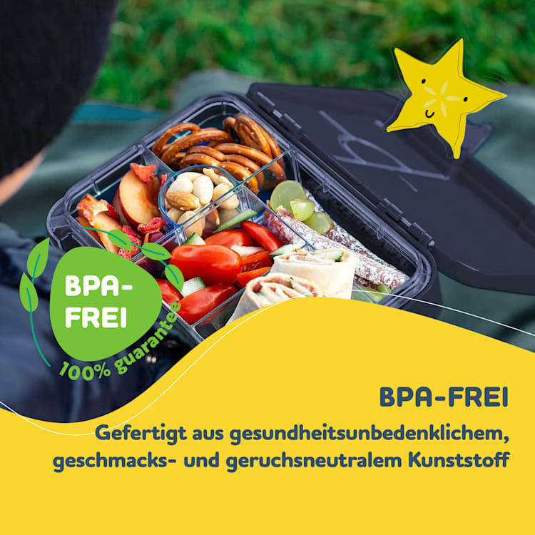 junior Lunchbox 6 Fächer 21,3 x 15 x 4,5 cm  BPA-frei 