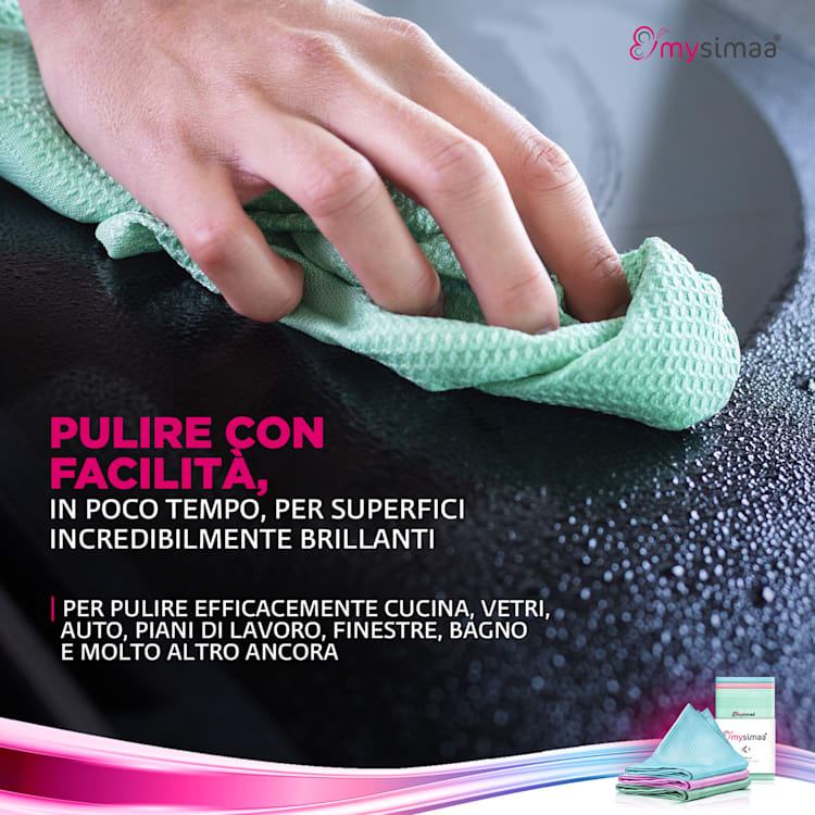 Professional Cleaning Cloths, pacco classico, panni per la pulizia, in microfibra, 60x40 cm Multi