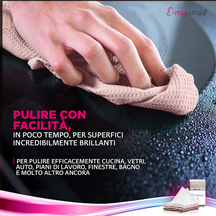 Professional Cleaning Cloths, panni per la pulizia, in microfibra, 40x40 cm Multi