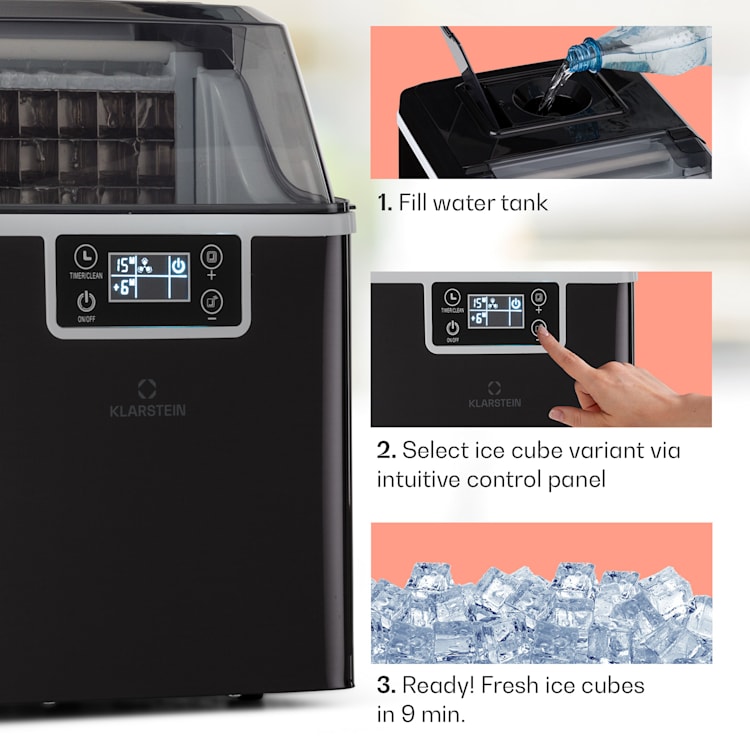 Chios ice cube maker 20 kg/24 h Auto-Clean 3.2-litre water tank Black