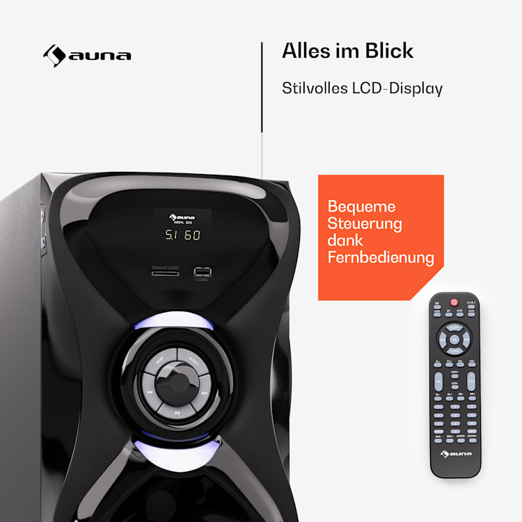 Areal 825 5.1 Wireless Soundsystem Bluetooth 120 W mit Karaoke-Funktion kabellose Rear-Lautsprecher 