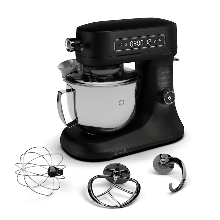 Chiara food processor | 1600 watts | 12 settings | stainless steel bowl | LCD display | incl. accessories Black