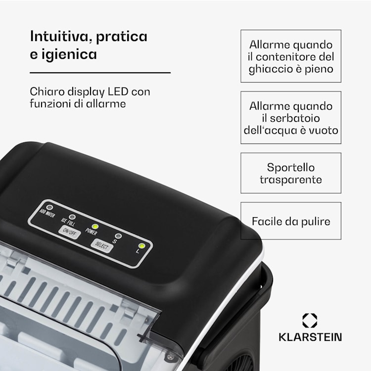 Caldwell macchina per ghiaccio Bulleteis 12kg/24h serbatoio acqua: 1,3 l 1,3 Ltr | Nero