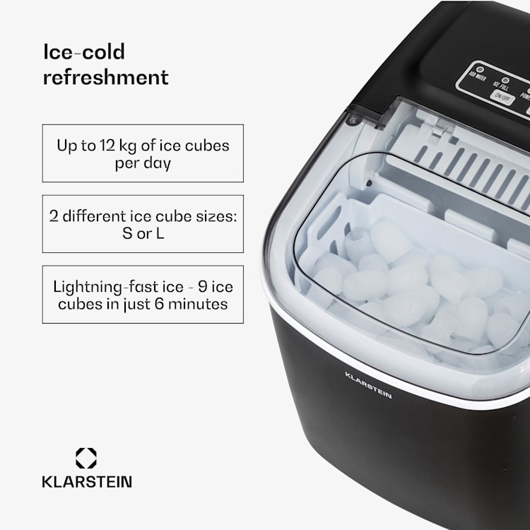 Caldwell jääpalakone sylinterijää 12 kg/24 h vesisäiliö: 1,3 l 1,3 Ltr | Musta