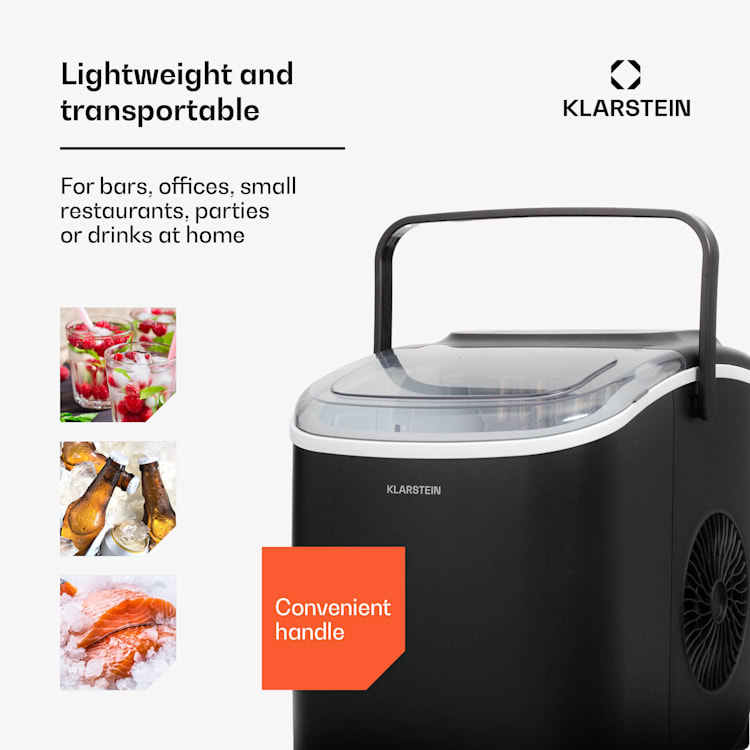 Caldwell jääpalakone sylinterijää 12 kg/24 h vesisäiliö: 1,3 l 1,3 Ltr | Musta
