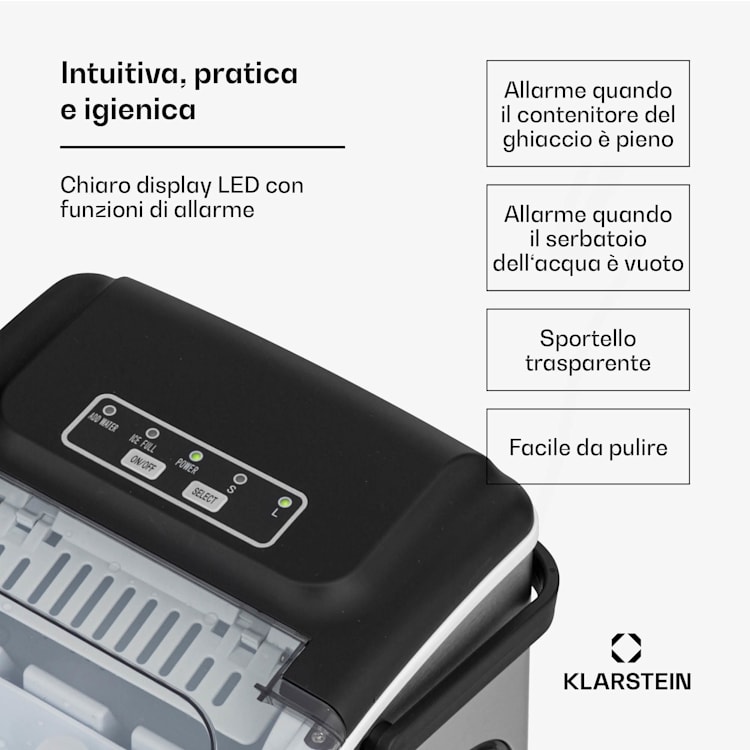 Caldwell macchina per ghiaccio a cubetti Bulleteis 12kg/24h serbatoio acqua: 1,3 l 1,3 Ltr | Acciaio inox