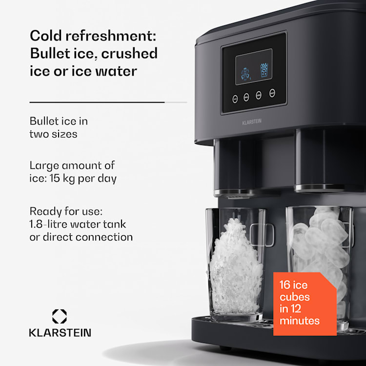 Eiszeit Crush ice cube machine 2 sizes crushed ice Black