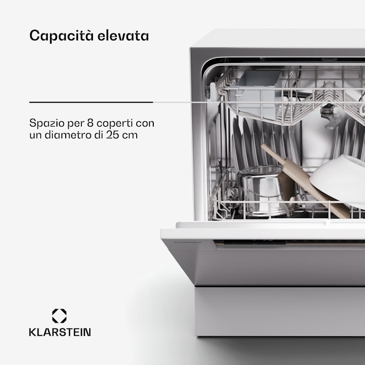 Amazonia ECO 8 - Lavastoviglie Bianco / Argento metallizzato