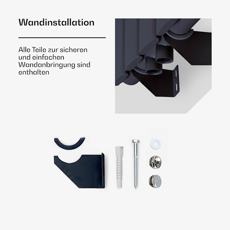 Tallheo 47 x 160 Heizkörper Röhrenheizkörper 728 W Warmwasser 1/2 160 x 47 cm | einreihig | Anthrazit