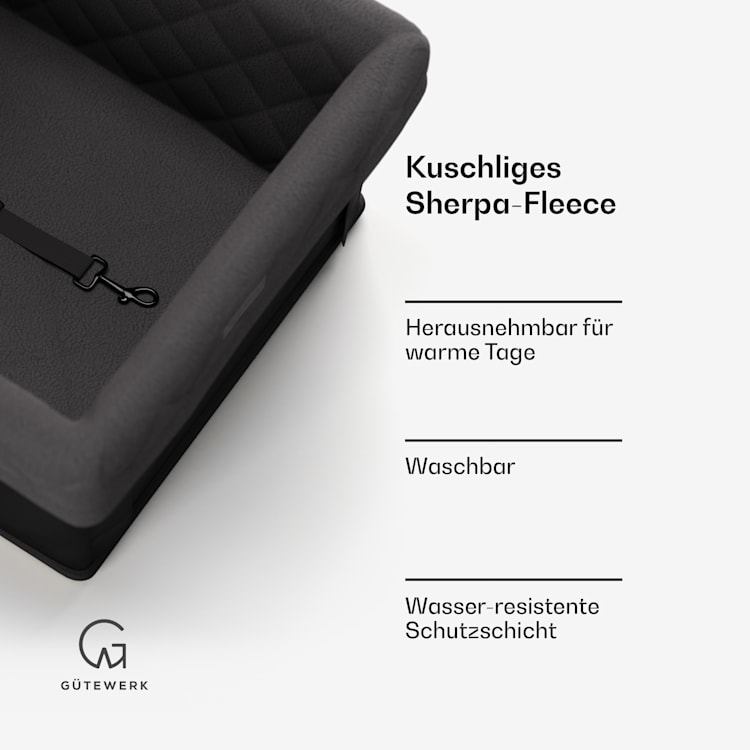 Rocky Hundeautositz Beifahrersitz Polyester Anschnallgurt faltbar flexibel Vordersitz Installation | Dunkelgrau
