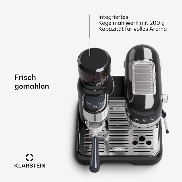 Bella Café Espressomaschine inkl. Mahlwerk 1550W 20 bar 1,4 l  Schwarz