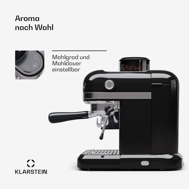 Bella Café Espressomaschine inkl. Mahlwerk 1550W 20 bar 1,4 l  Schwarz