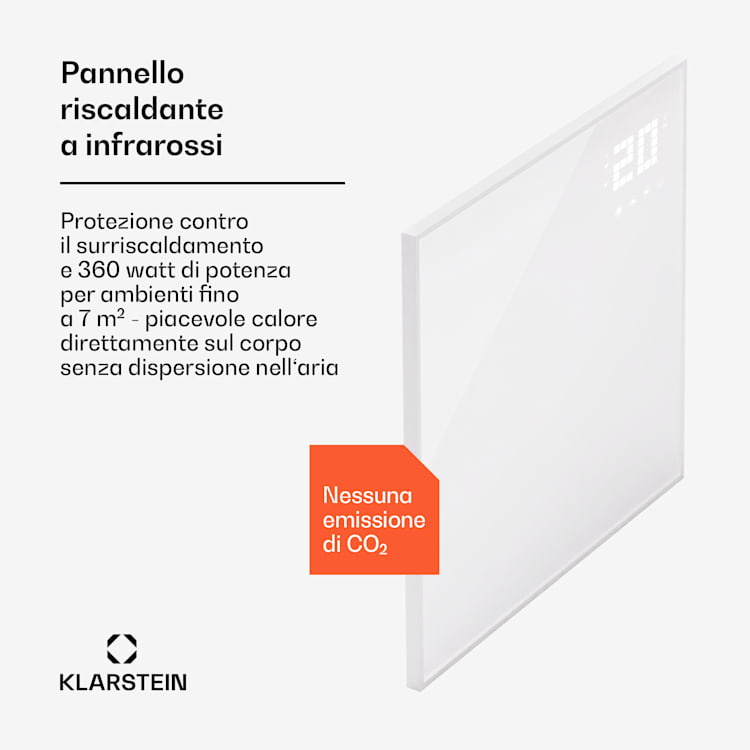 Wonderwall Smart Bornholm - Stufa a infrarossi, 70x60 cm, app, 360W 