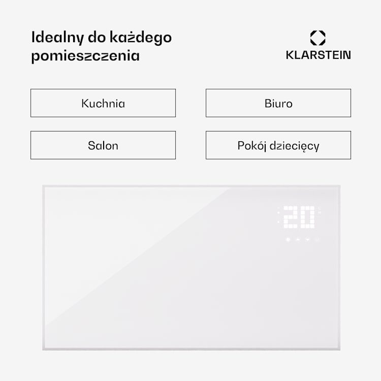 Wonderwall Smart Bornholm, panel grzewczy na podczerwień, grzejnik, promiennik, 480 W, 100 x 55 cm, sterowanie za pomocą aplikacji 