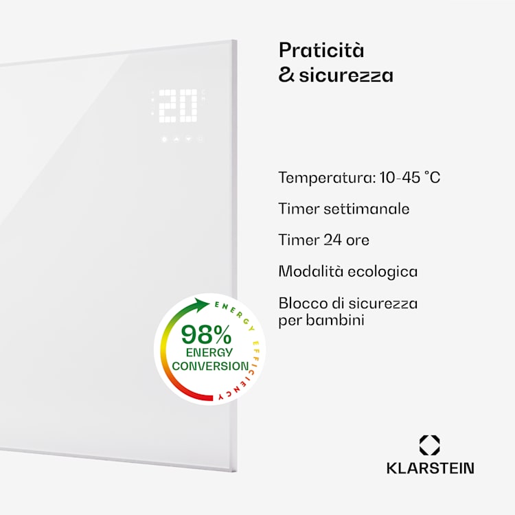 Wonderwall Smart Bornholm riscaldamento a infrarossi 125x100cm App 1200W 