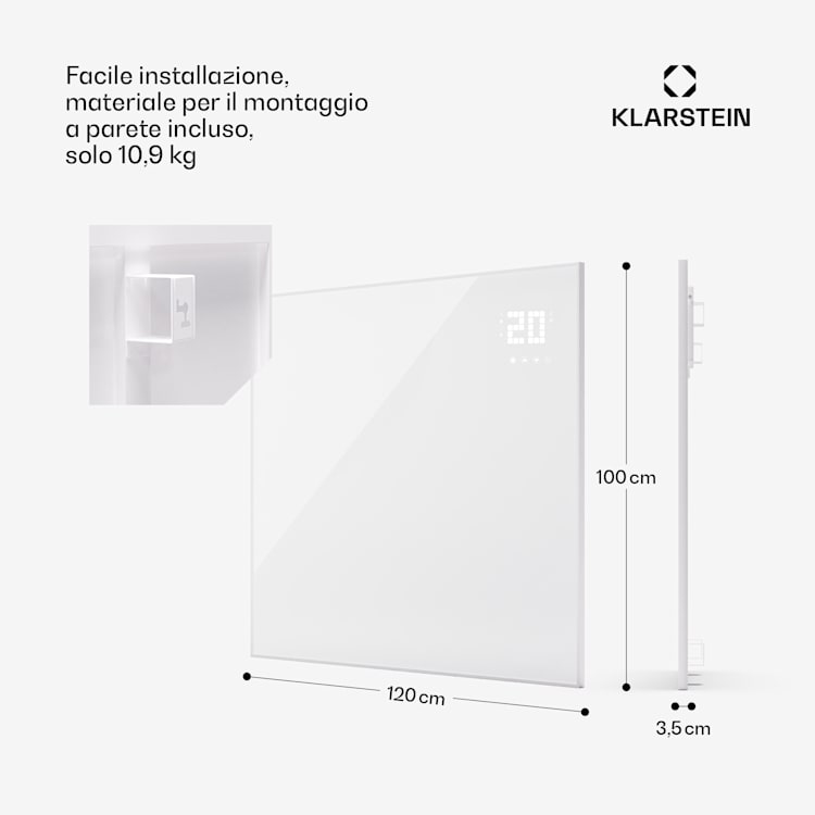 Wonderwall Smart Bornholm riscaldamento a infrarossi 125x100cm App 1200W 