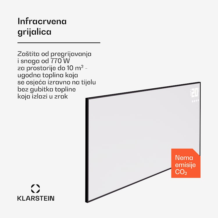 Wonderwall Smart Bornholm, infracrvena grijalica, 120 x 60 cm, 770 W, aplikacija 