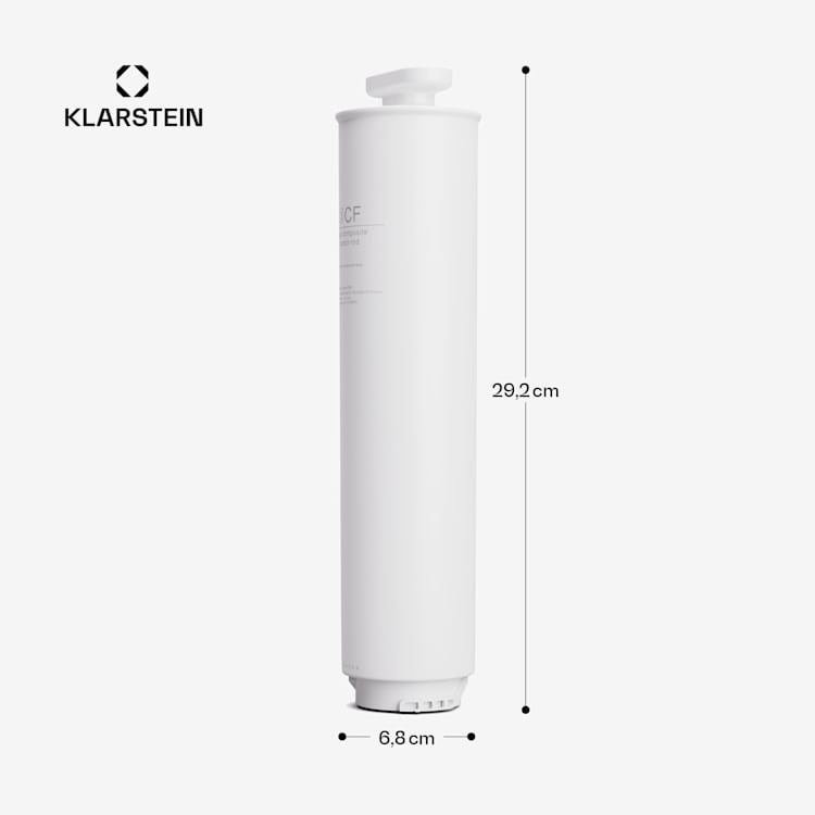 Klarstein AquaFina - Filtro CF, sistema filtrante 2 in 1, depurazione d'acqua, filtro a carboni attivi 