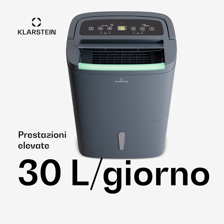 DryFy Connect 30 - Deumidificatore a compressione con interfaccia WiFi, 30 l/giorno, 25-30 m² 30l/24h | Antracite