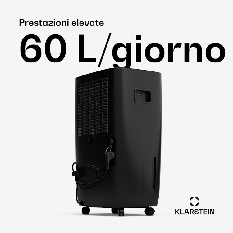 DryFy Connect 60 - Deumidificatore a compressione con interfaccia WiFi, 60 l/giorno, 45-65 m² 60/24h | Antracite