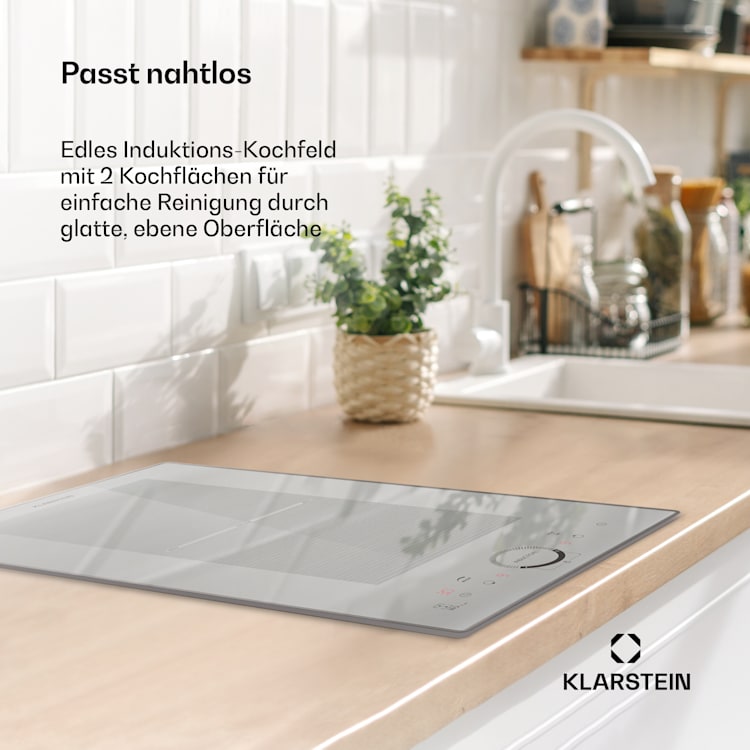 Delicatessa Domino Prime Table à induction intégrée 2 zones 3500 W autonome Domino Prime | 30 cm | Blanc