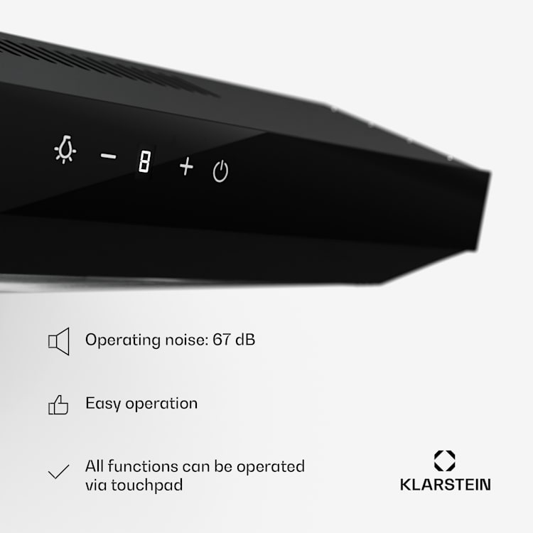 Contempo Neo substructure hood exhaust air/recirculated air 175 m³/h exhaust air output SenseControl integrated touch control stainless steel/acrylic glass front 
