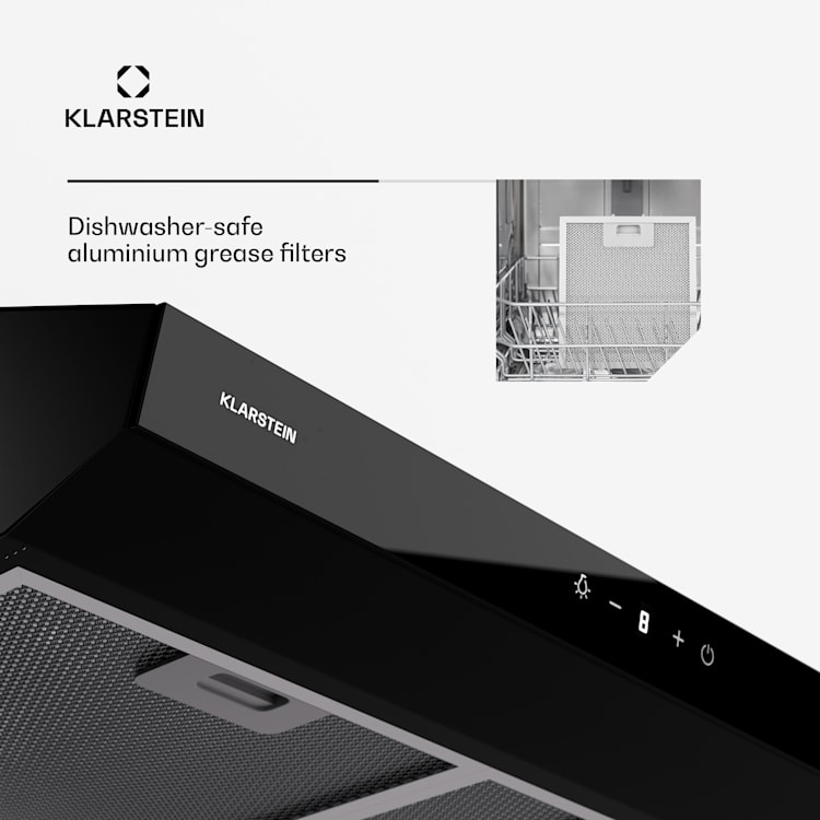 Contempo Neo substructure hood exhaust air/recirculated air 175 m³/h exhaust air output SenseControl integrated touch control stainless steel/acrylic glass front 