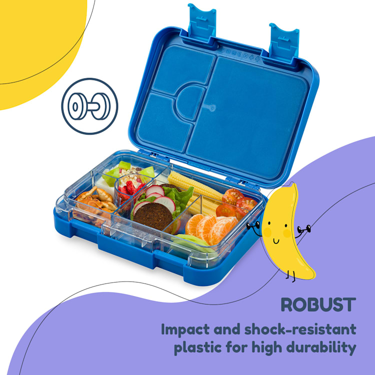 junior lunchbox 6 vakken 21,3 x 15 x 4,5 cm  BPA-vrij Blue Giraffe