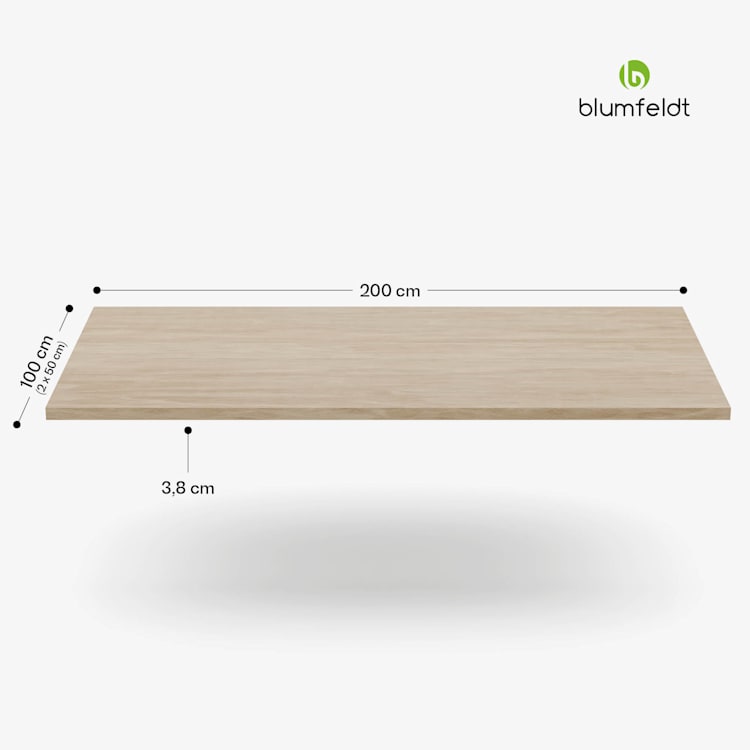 Piano del tavolo Bearsdon 200 x 100 cm per cucina e sala da pranzo | Legno stratificato robusto 200 x 100 | Pino
