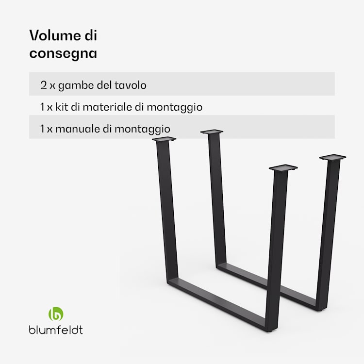 Ayr Table Legs | Gambe da tavolo, 72 x 72 cm | Metallo 82x72