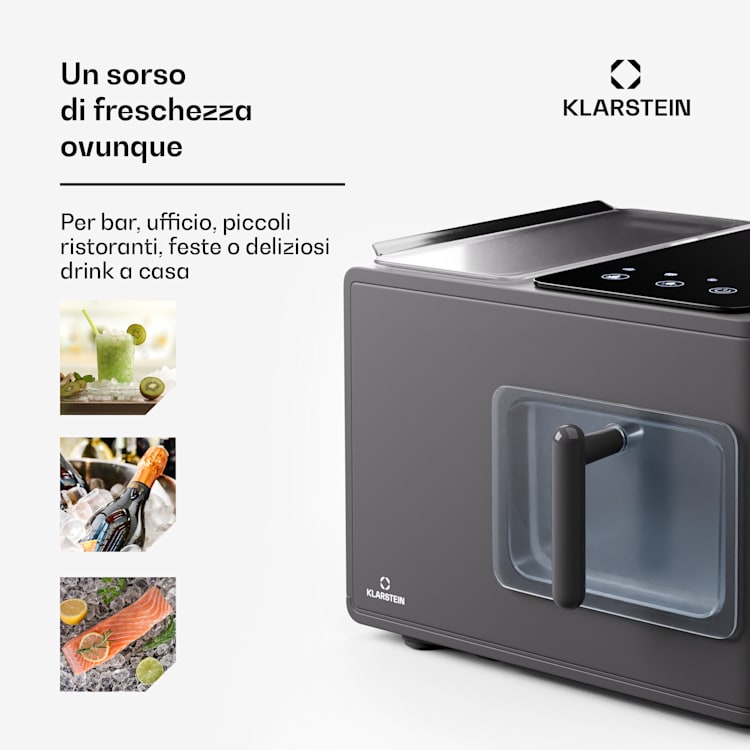 Glacial Pro - Ice maker per ghiaccio granulare, macchina per ghiaccio granulare, modalità rapida, compressore da 200 watt, 15 kg di ghiaccio granulare al giorno, funzionamento silenzioso 