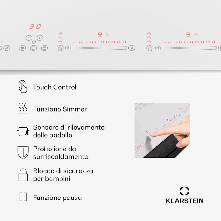 Masterzone 77 Hybrid piano cottura a induzione, incasso, 4 zone Flex, ThermoBoost, tecnologia Smart Flex, max. 7200 Watt 