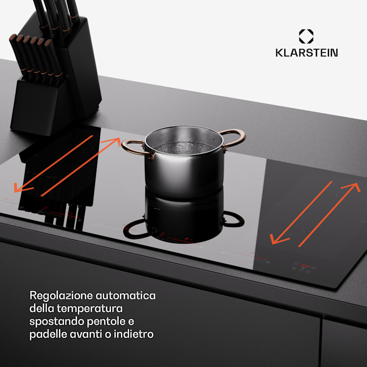 Masterzone 90 Flex piano cottura a induzione, incasso, 5 zone di cottura, 2 zone Flex, ThermoBoost, tecnologia Smart Flex, max. 12600 Watt 
