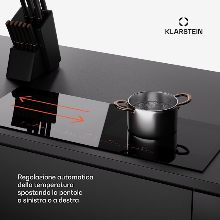 Masterzone 90 Slim Flex piano cottura a induzione, incasso, 4 zone di cottura, 2 zone Flex, ThermoBoost, tecnologia Smart Flex, max. 7200 Watt 
